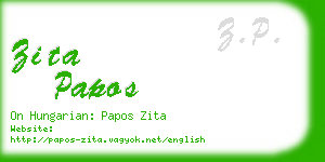 zita papos business card